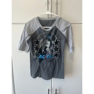 Rockware AC/DC Angus Young Raglan Graphic T-Shirt Grey‎ Girls Large 11/13